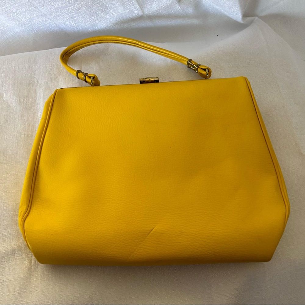 Vtg 80s Cute Bag Co. Yellow Clutch Bag Purse